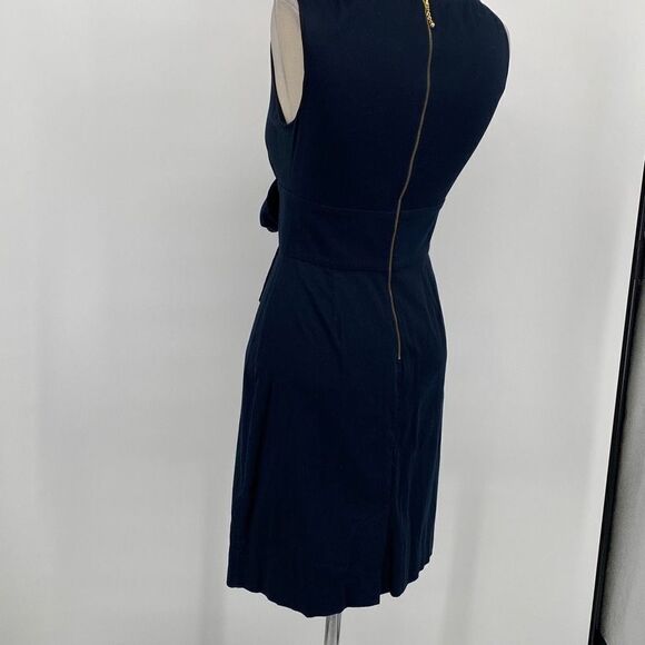 Kate Spade Blaine‎ Bow Sheath Dress Mini Size 2 Small -V Neck Sleeveless Navy - Picture 4 of 15